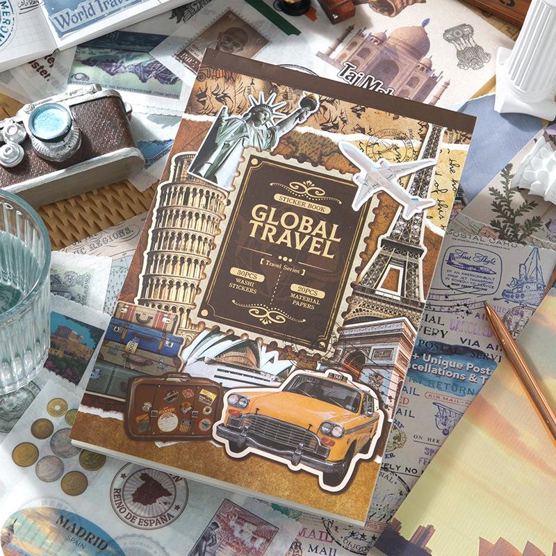 50 шт./книга Тема Путешествия Книга с материалами Руководство для DIY Скрапбукинг Фоторамка Дневник Конверт Декор