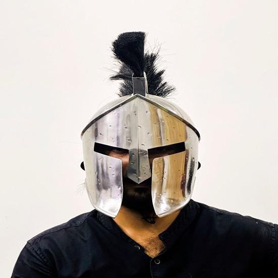 300 Spartan Helmet Silver Medieval Steel Helmet With Inner Liner Best Gift For Him