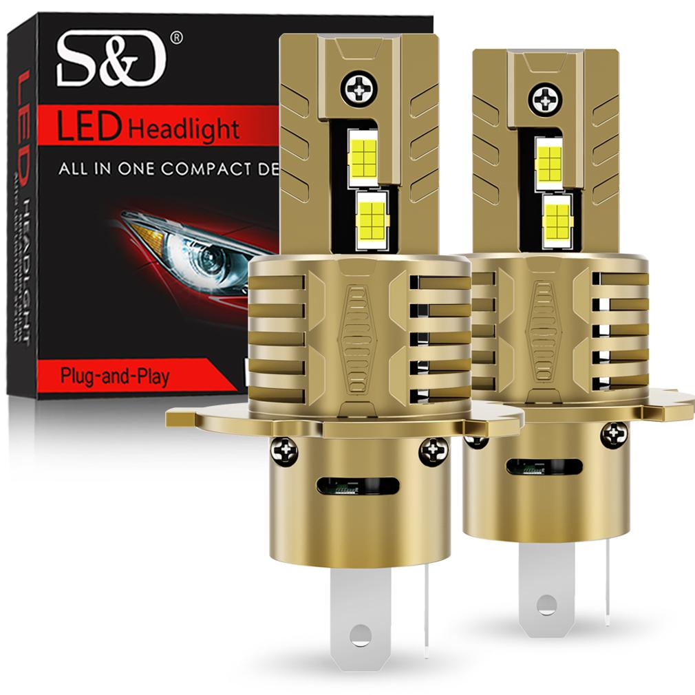 2Pcs 30000LM H4 LED Headlight Bulbs 9003 HB2 Led High Low Beam Motorcycle Headlamp Car Light 24pcs 3570 CSP Turbo  Auto Moto Lamp 6500K 12V