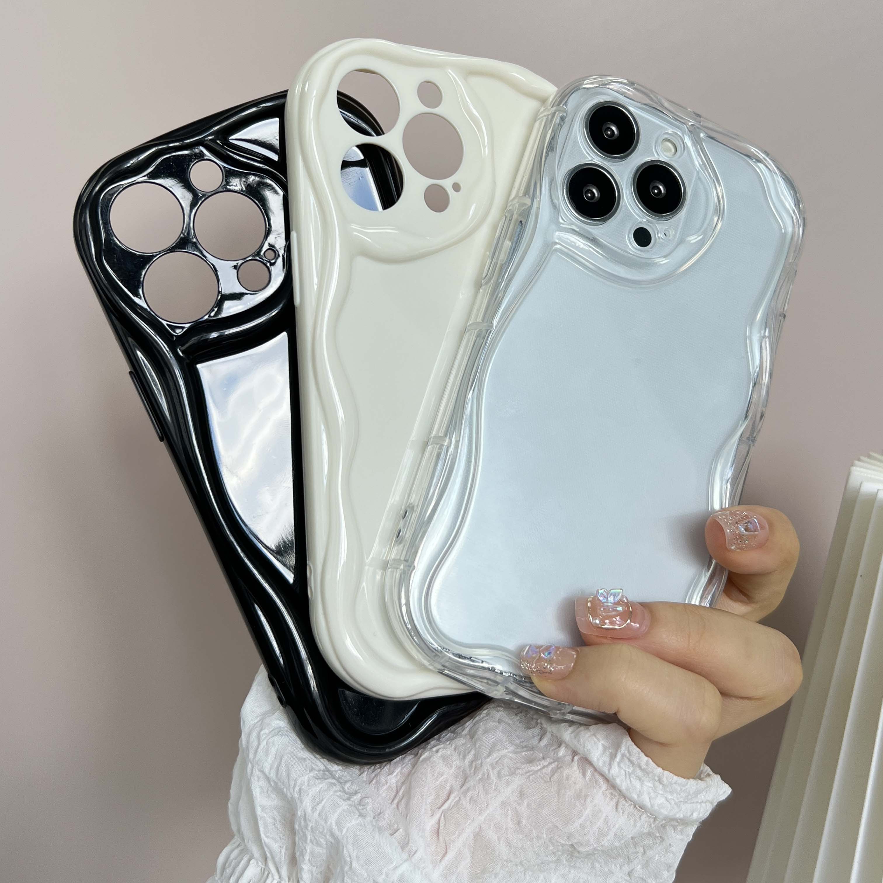 For iPhone 11 12 13 14 15 16 17 Pro Max Air 16e 7 8 Plus XR Phone Cases Flaunt Your Personality with This Exclusive TPU Cover Cream Pattern Soft Case