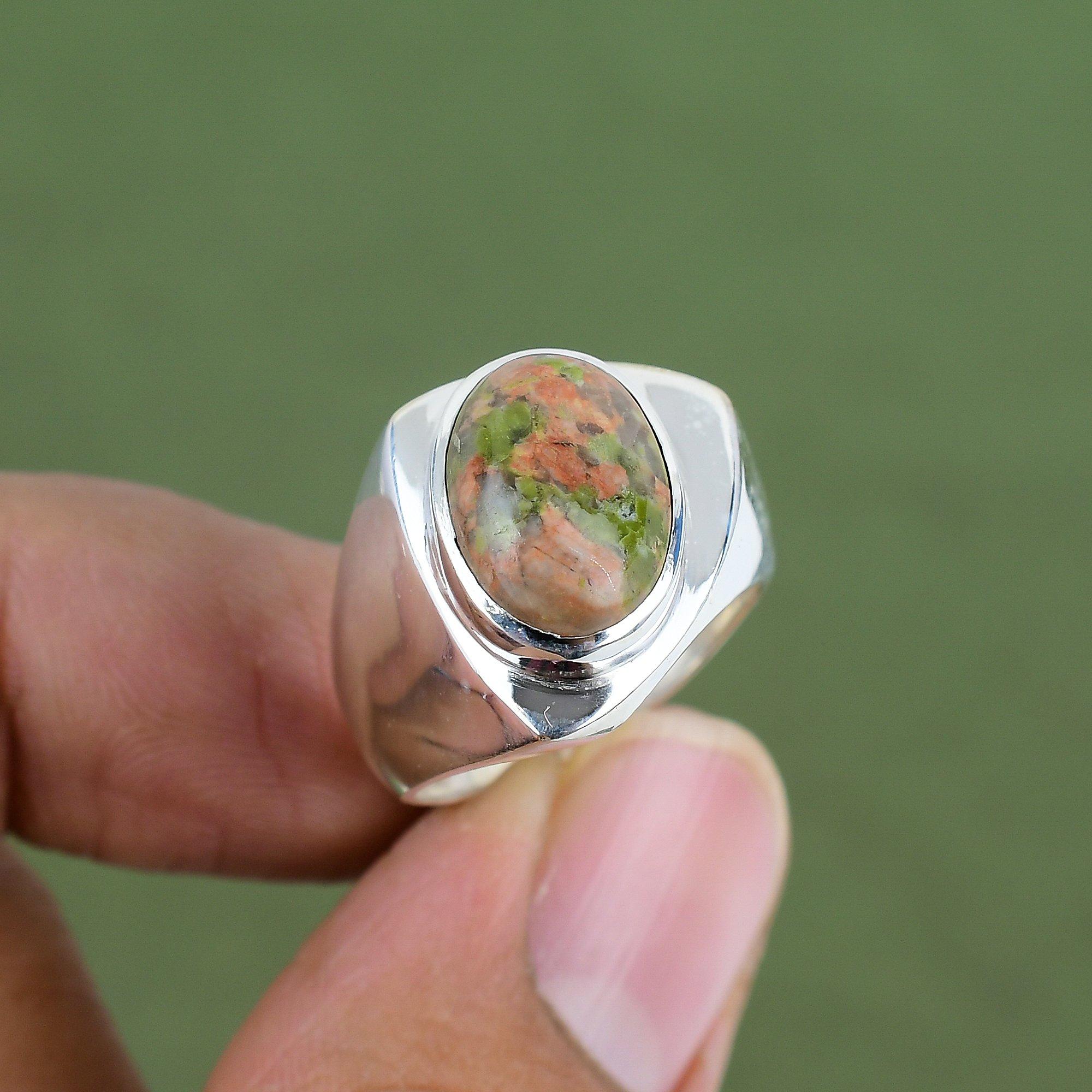 Unakite Ring 925 Sterling Silver Ring Wonderful Ring High Quality Gemstone Ring Handmade Boho Jewelry Gift For Mother Available In Ring Size