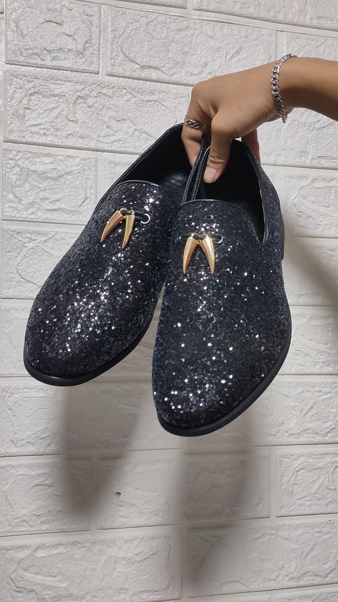 Мужские блестящие туфли для курения, лоферы, серебряные модельные туфли, черные повседневные стильные блейзеры для вождения, танцевальные туфли для дискотеки