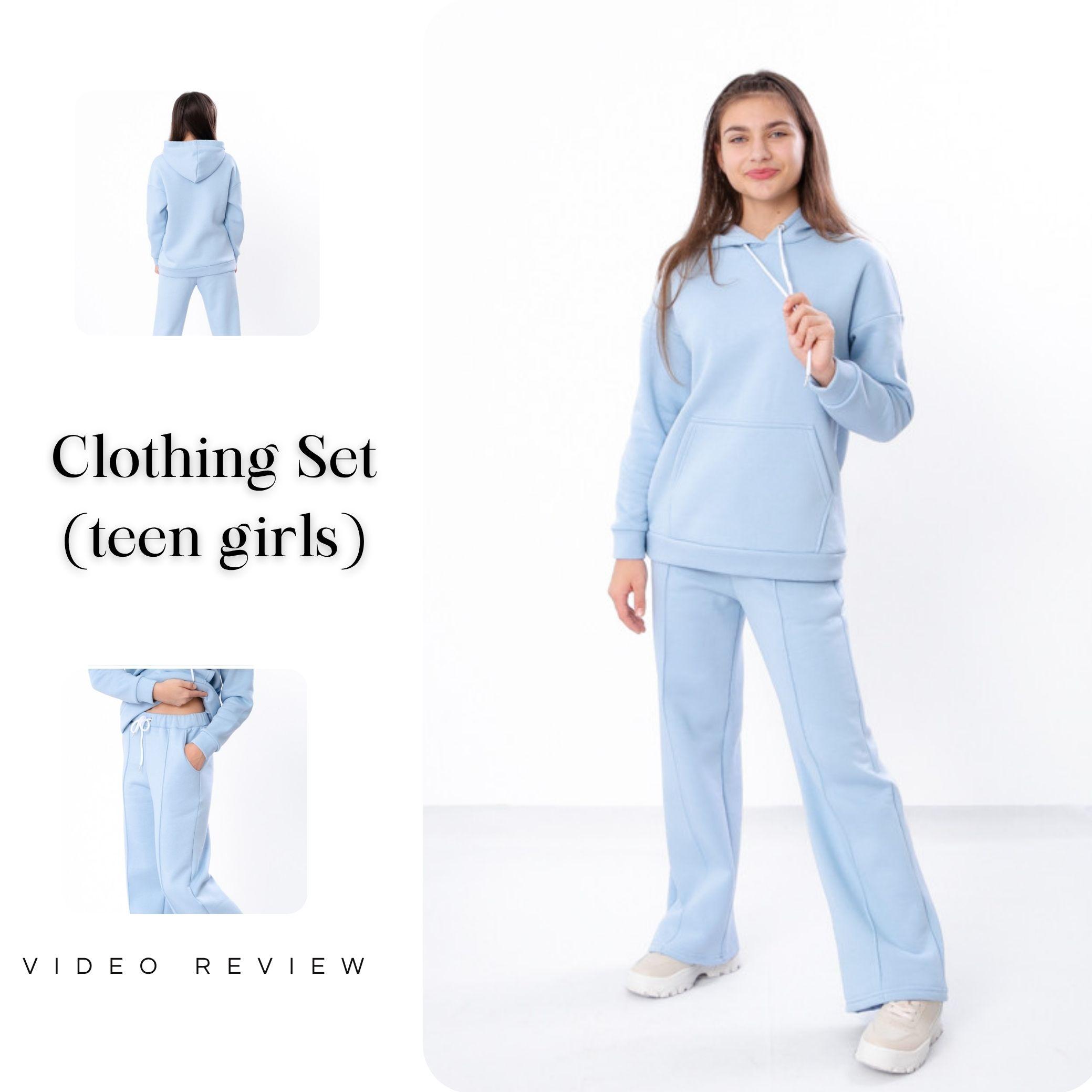 Girls’ Sports Set – Hoodie & Palazzo Pants, Soft Cotton Blend Winter 6449-025 HC