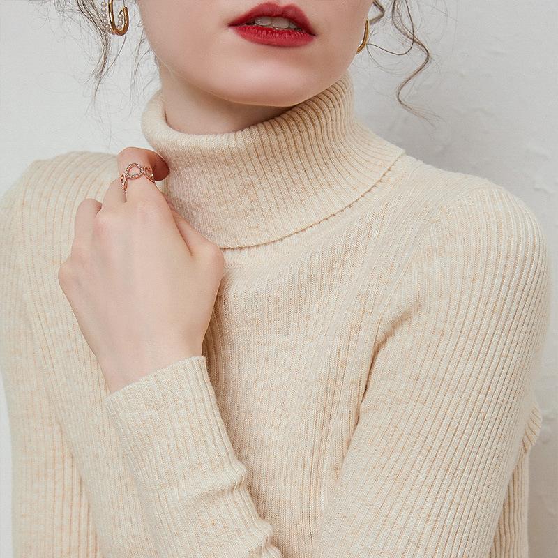 Autumn and Winter High Neck Sweater Slim Thickened Pullover Short Section Long-sleeved Tight Knitted Bottoming Shirt