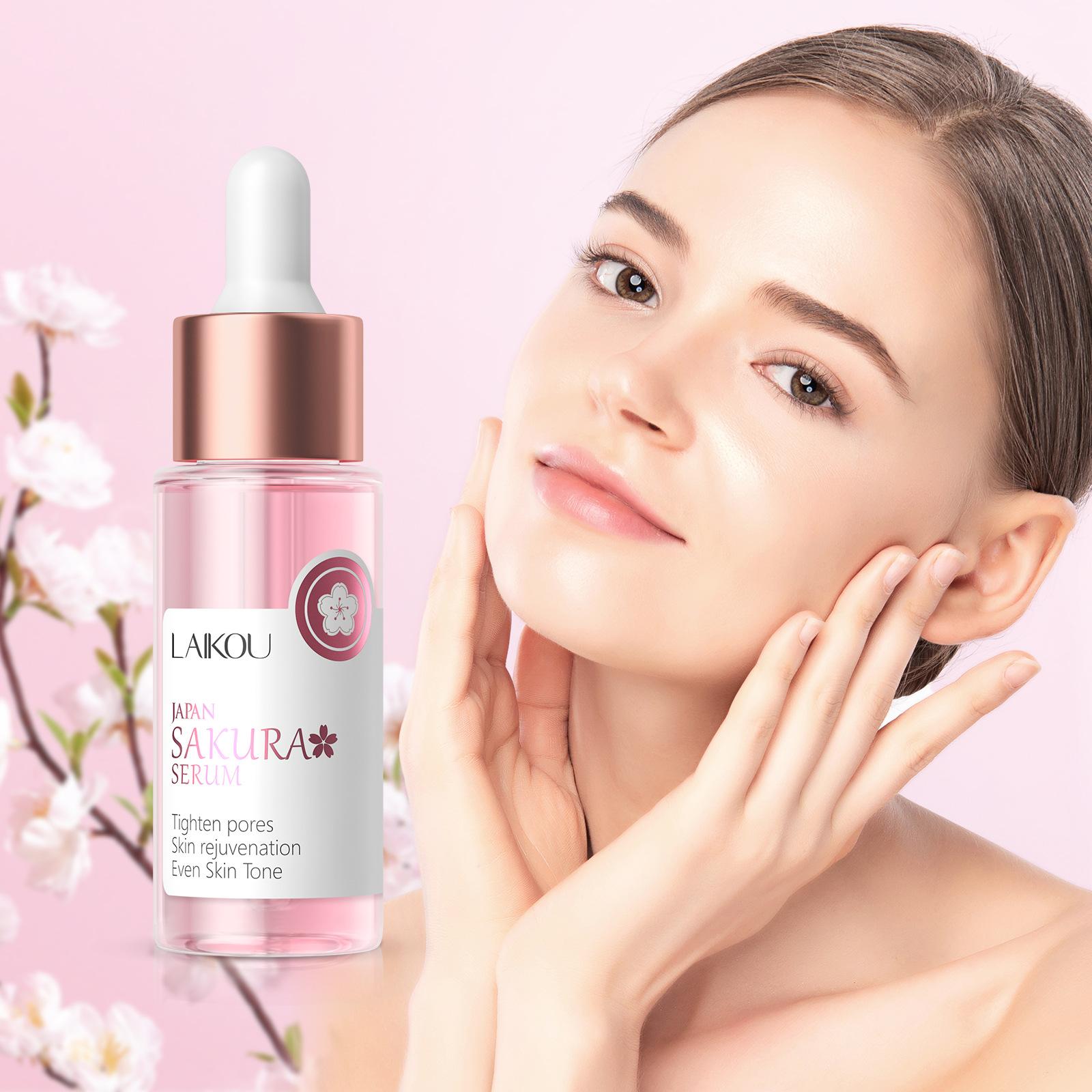 LAIKOU Sakura Anti Wrinkle Serum, Антивозрастная эссенция для лица, Увлажняющая сыворотка для ухода за лицом30 мл