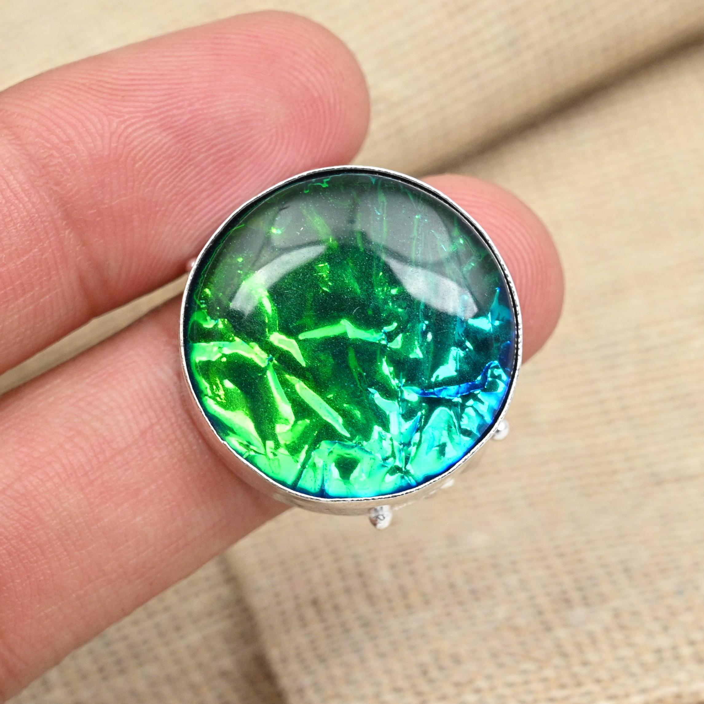 AAA + Blue Triplet Opal Gemstone Solid 925 Sterling Silver Кольцо ручной работы Ювелирные изделия