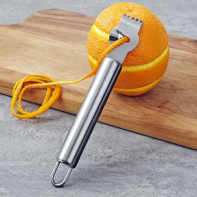 1Pc Stainless Steel Lemon Peelers Fruit Orange Zester Citrus Grater Stainless Steel Grips Lime Zest Peeling Tool Knife