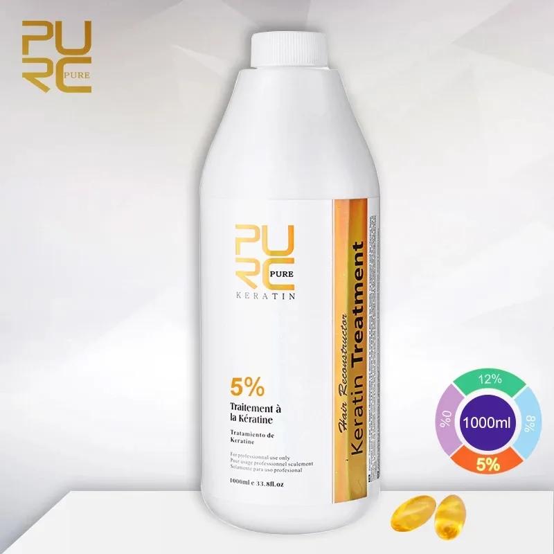 PURC 1000ml Keratin Hair Treatment Straightening Smoothing For Curly Frizzy Hair Repair Damaged Hair Care Products