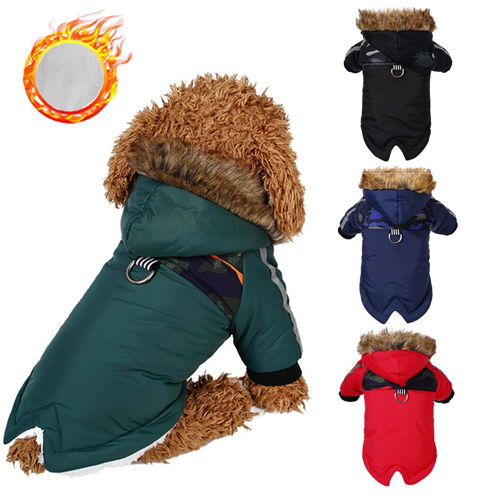 Dog Jacket Clothes With Hood Soft Winter Warm Waterproof Reflective Hoodies Puppy Fleece Outdoor Windproof Pet Chihuahua Coat