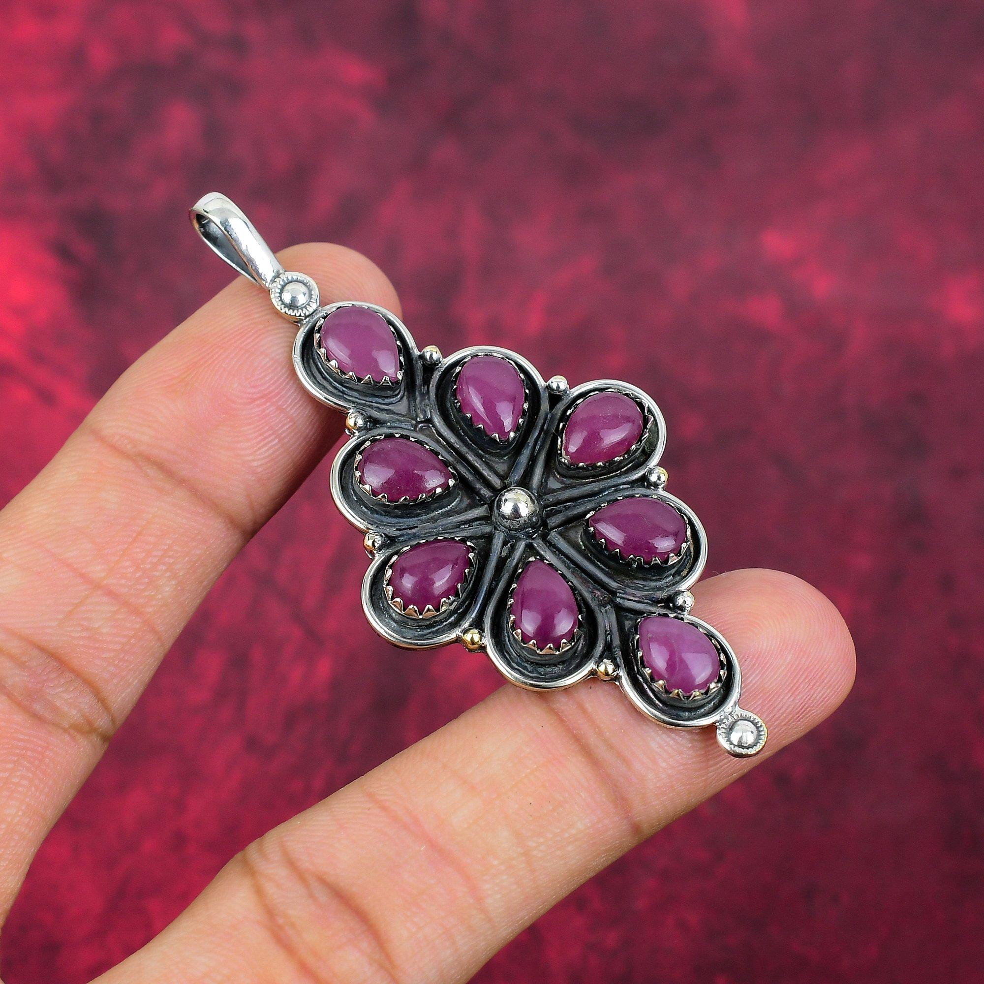 Подвеска с аметистом, ювелирные изделия из драгоценных камней, подвеска из цельного серебра 925 пробы, подарок для женщин, подвеска ручной работы