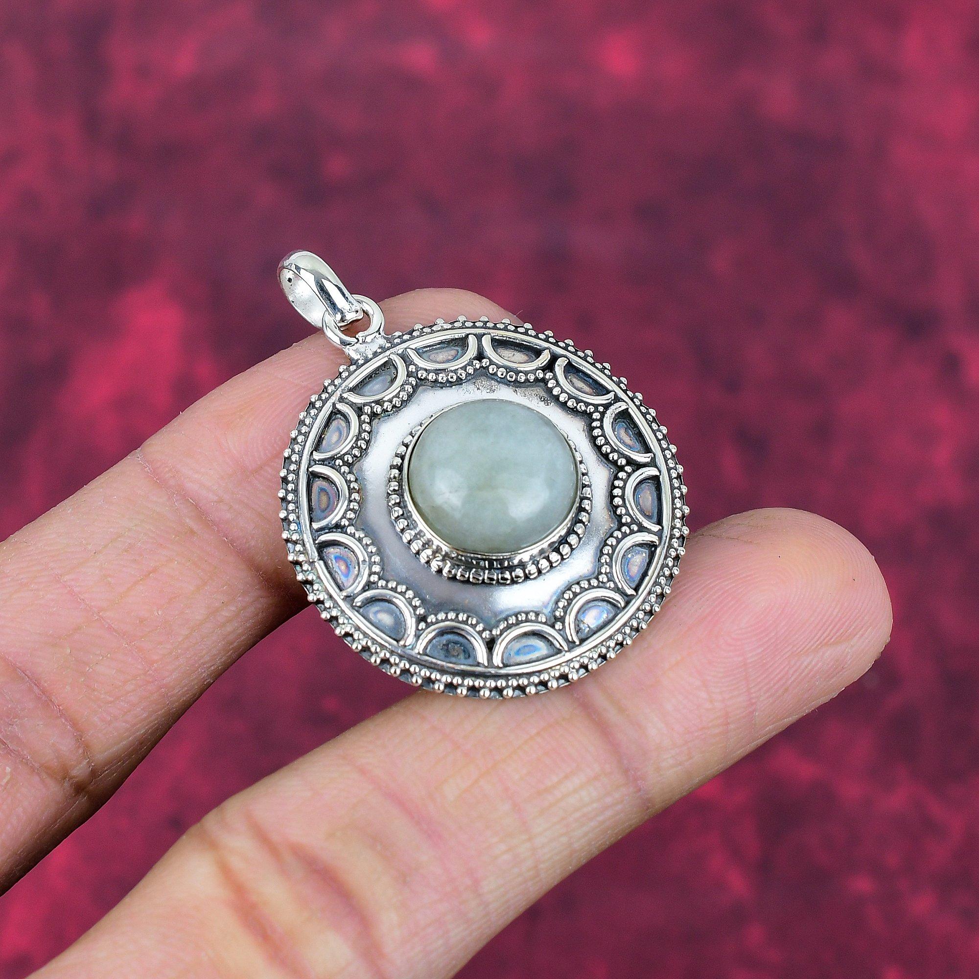 Aquamarine 925 Solid Sterling Silver Pendant, Handmade Gemstone Pendant Jewelry, Gifts For Wife Brand New Pendant