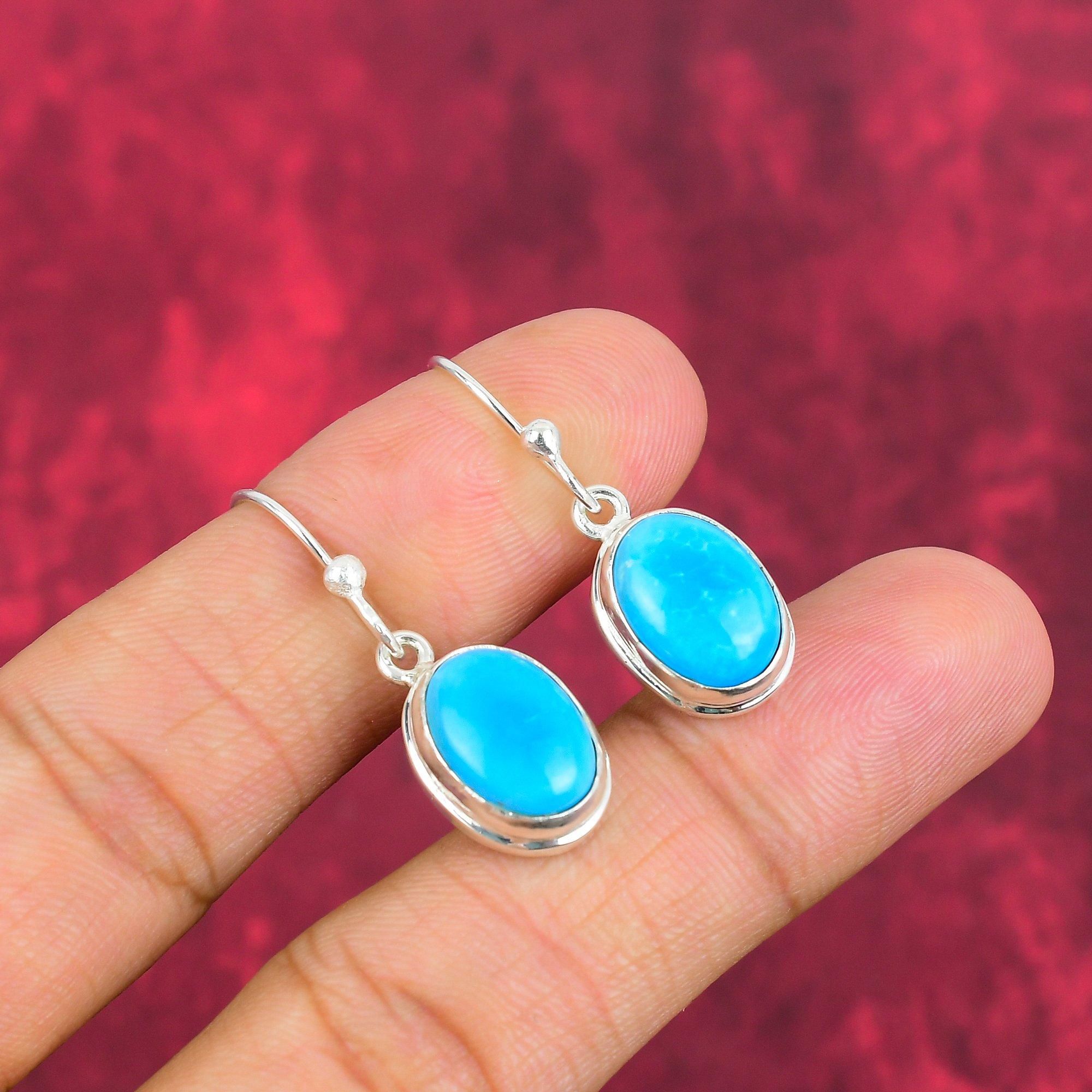 Серьги из бирюзы «Спящая красавица», ювелирные изделия из цельного серебра 925 пробы с драгоценными камнями, серьги ручной работы, на День благодарения