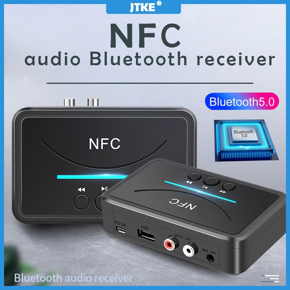 BT200 NFC Bluetooth 5,0 аудиоприемник беспроводной стерео Bluetooth аудио адаптер NFC 3,5 мм AUX RCA музыкальный звук автомобильный динамик новейший