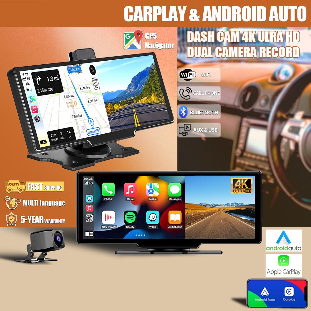 4K Высокое разрешение Беспроводной оптический датчик Carplay Автомобильный WiFi Навигатор GPS Двойная запись Видеорегистратор для вождения