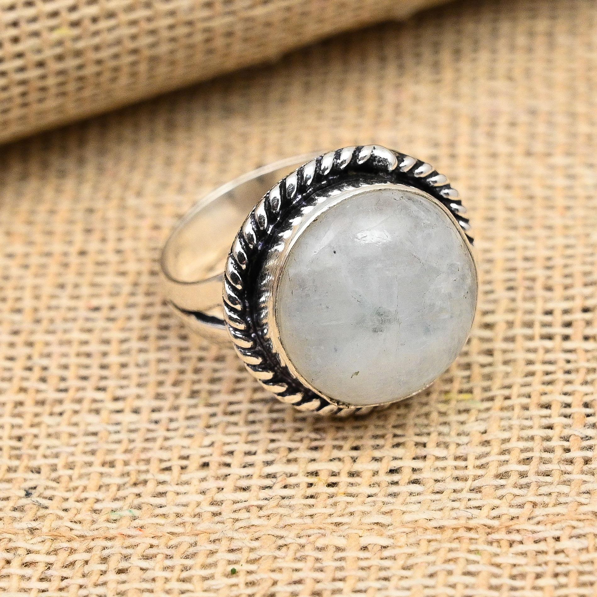 Ювелирные изделия из стерлингового серебра 925 пробы с удивительным лунным камнем и драгоценным камнем ручной работы