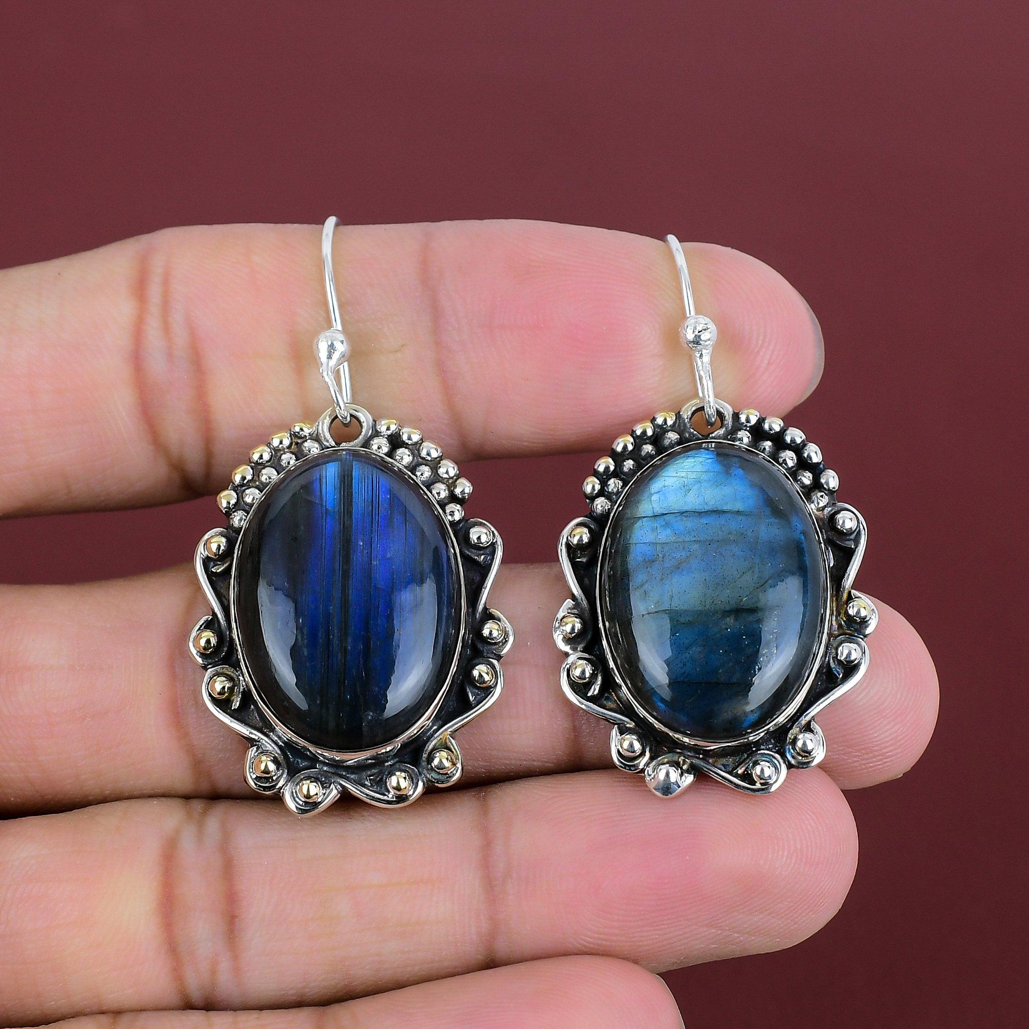 Labradorite Earring Handmade Jewelry Gemstone Earrings 925 Sterling Silver Earring Wonderful Dangle Earring Birthstone Jewelry Gifts For Her