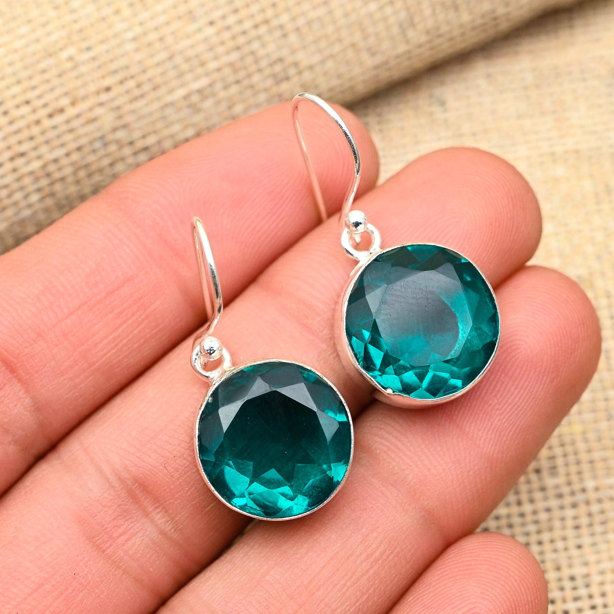 Великолепные серьги из стерлингового серебра 925 пробы ручной работы с драгоценным камнем индиколит, ювелирные изделия для нее