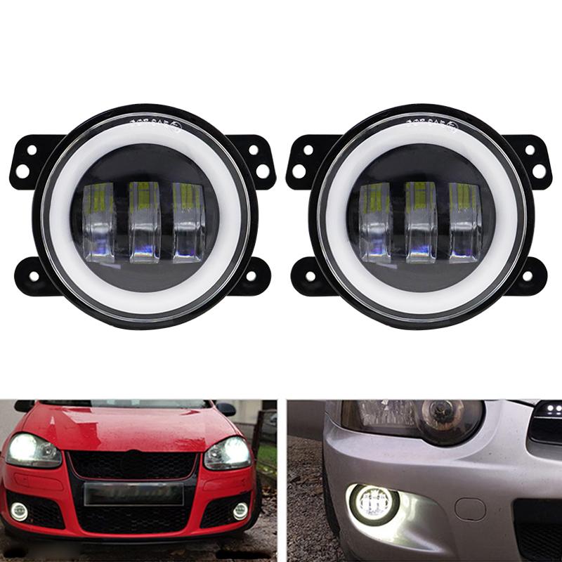 2 шт. 4 "светодиодные ступенчатые противотуманные фары, белые дневные ходовые огни, указатель поворота, янтарная стрелка, Jeep Wrangler JK LJ TJ Dodge Chrysler Travel Universal