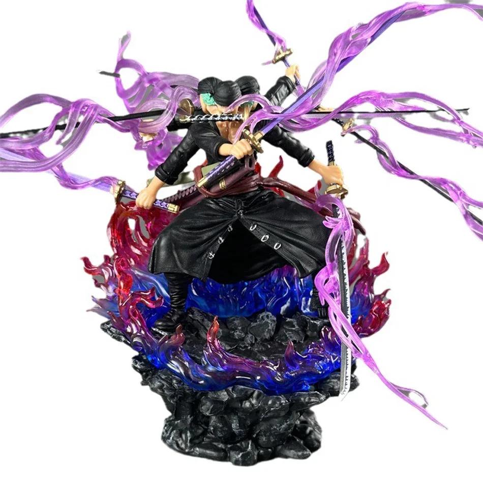 Roronoa Zoro Anime Figure Gk Three Heads And Six Arms Nine Knives Flow Ashura PVC Action Figurine Model Toy Doll