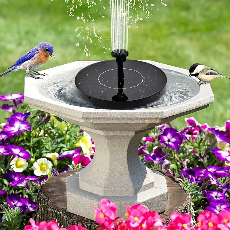 Solar Fountain Pump Floating Solar Panel Bird Baths Water Fountain with 4 Nozzles For Garden Outdoor Water Pool Pond Decor