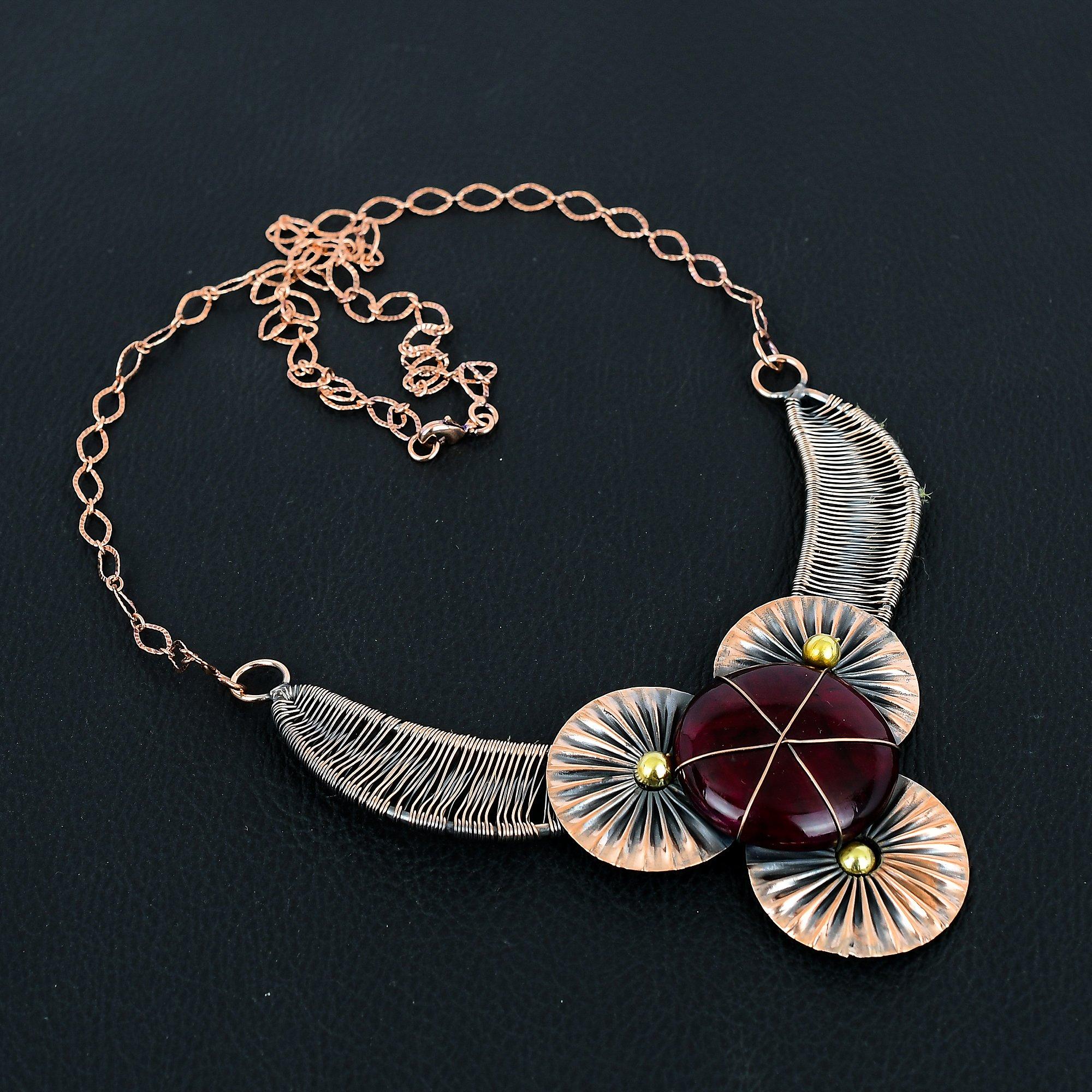 Великолепный красный мигающий лабрадорит драгоценный камень ручной работы из чистой медной проволоки подвеска для ювелирных изделий