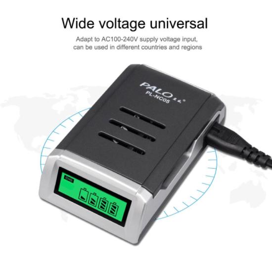 PALO 8 шт. аккумуляторная батарея AAA Ni-MH 1,2 В + зарядное устройство с ЖК-дисплеем для Ni-MH Ni-CD батареи AAA