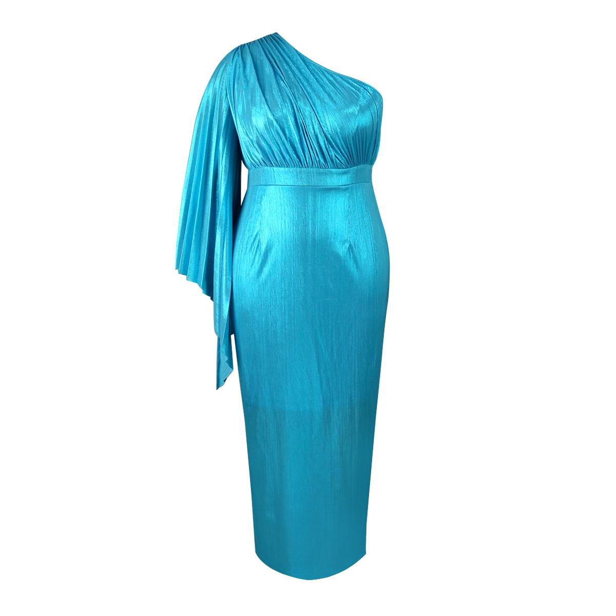 AOMEI Бальные платья на одно плечо Нерегулярные плиссированные вечерние платья с высокой талией длиной до щиколотки