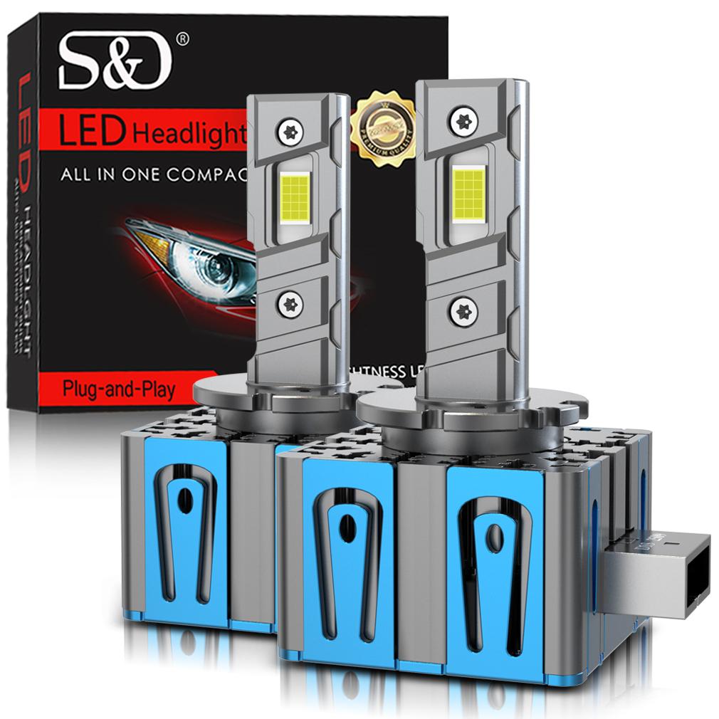 2Pcs 60000Lm D3S LED Headlight Bulbs D1S D2S D4S D8S D1R D2R D3R D4R D8R Turbo LED CSP Lights For BMW Benz Volvo Lamp Canbus 120W Headlamp 6500K White