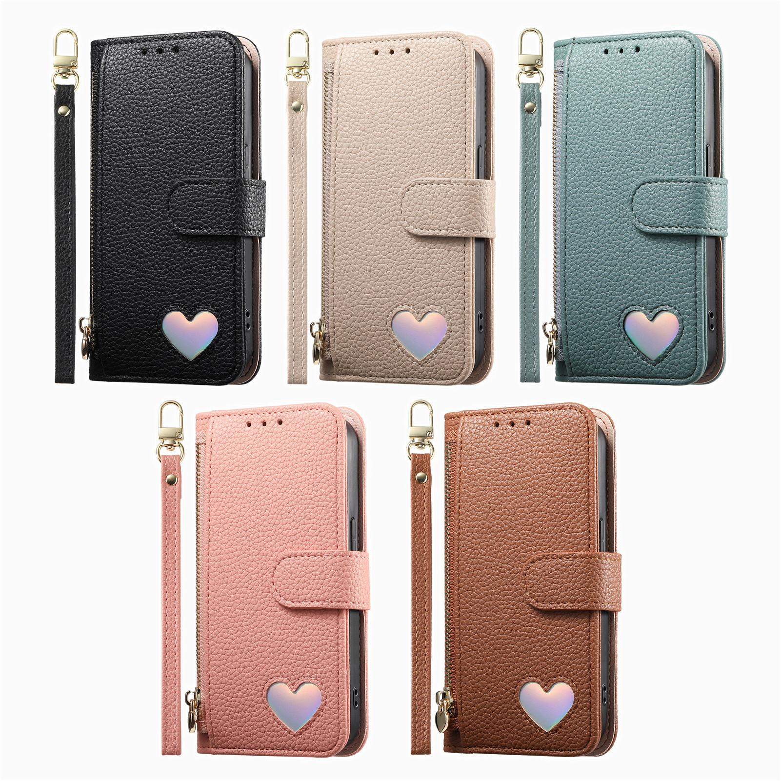 Wallet Flip Case for Motorola Moto G06 Power G04 G24 G04S G35 G55 G84 5G PU Leather with Zipper, Card Slots, Hand Strap