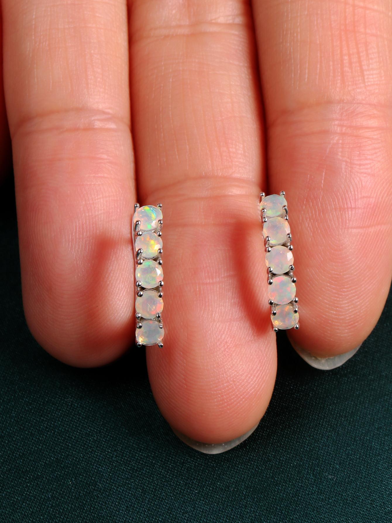 Маленькие серьги круглые 3 мм, натуральный опал, разноцветные драгоценные камни, милый классический простой дизайн, изысканные украшения для женщин и девочек, хороший подарок