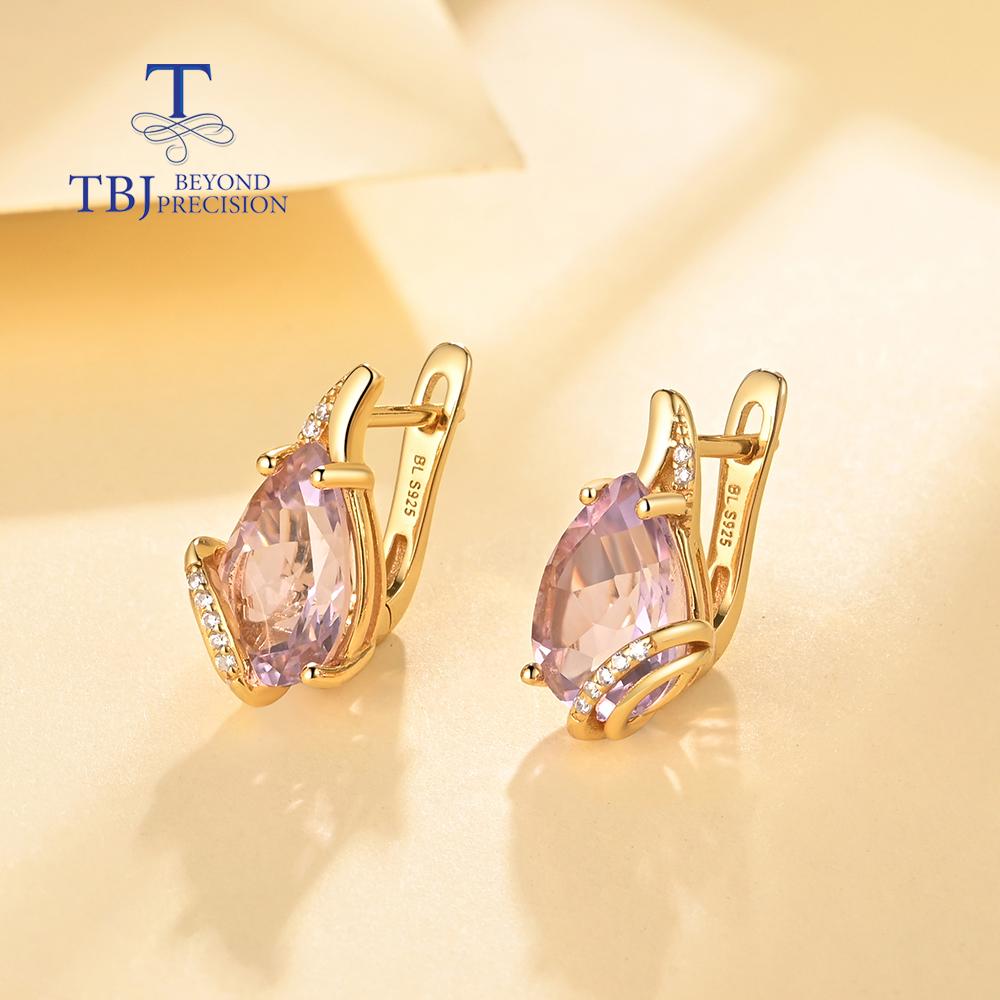 Fashion Drop Shaped Design Natural Amethyst Earrings Real Gemstone Women's Light Luxury Fine Jewelry 925 Sterling Silver Gift