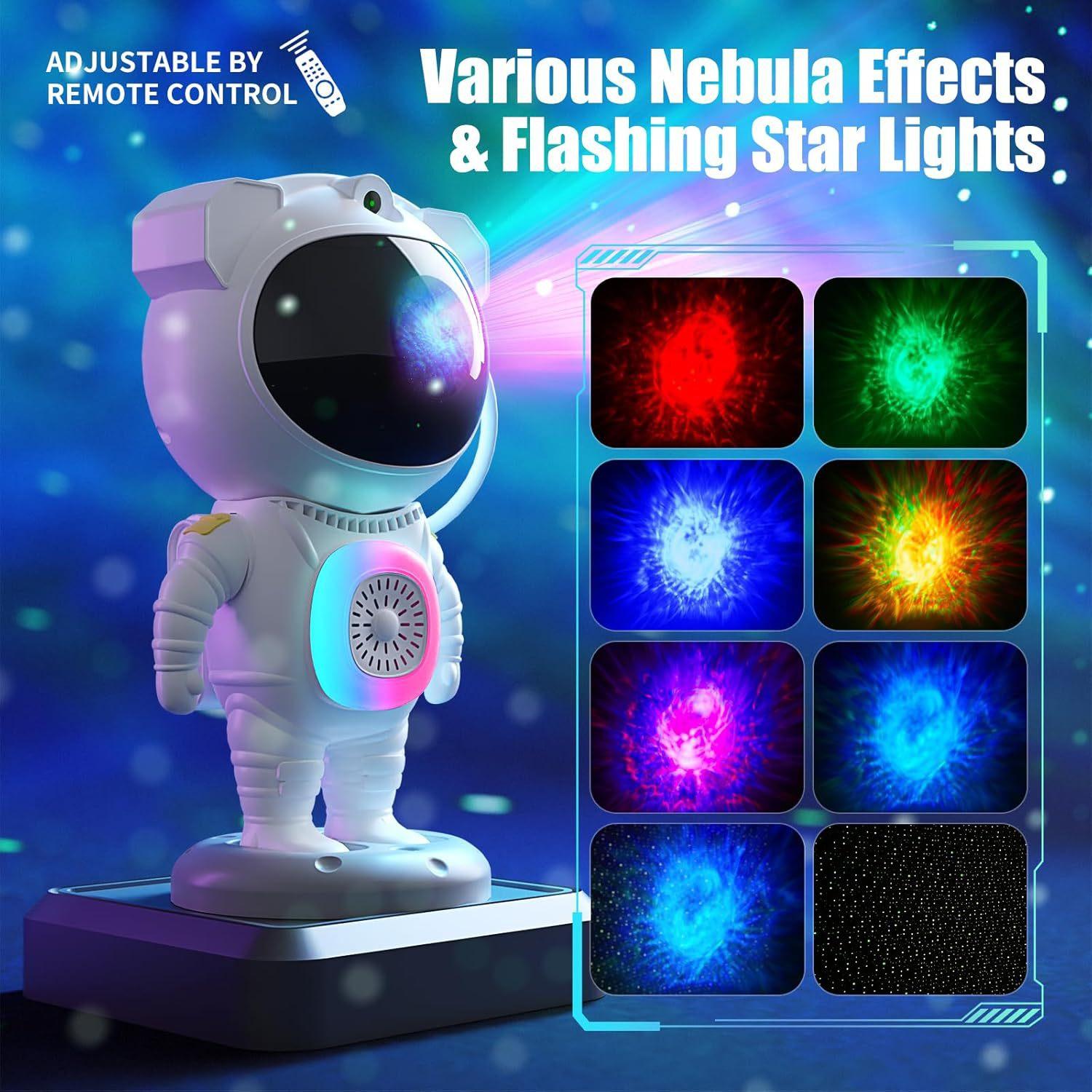 Astronaut Starry Sky Projection Light with BT Speaker 3-in-1 Night Lights Remote Control RGB Ambient Lamp