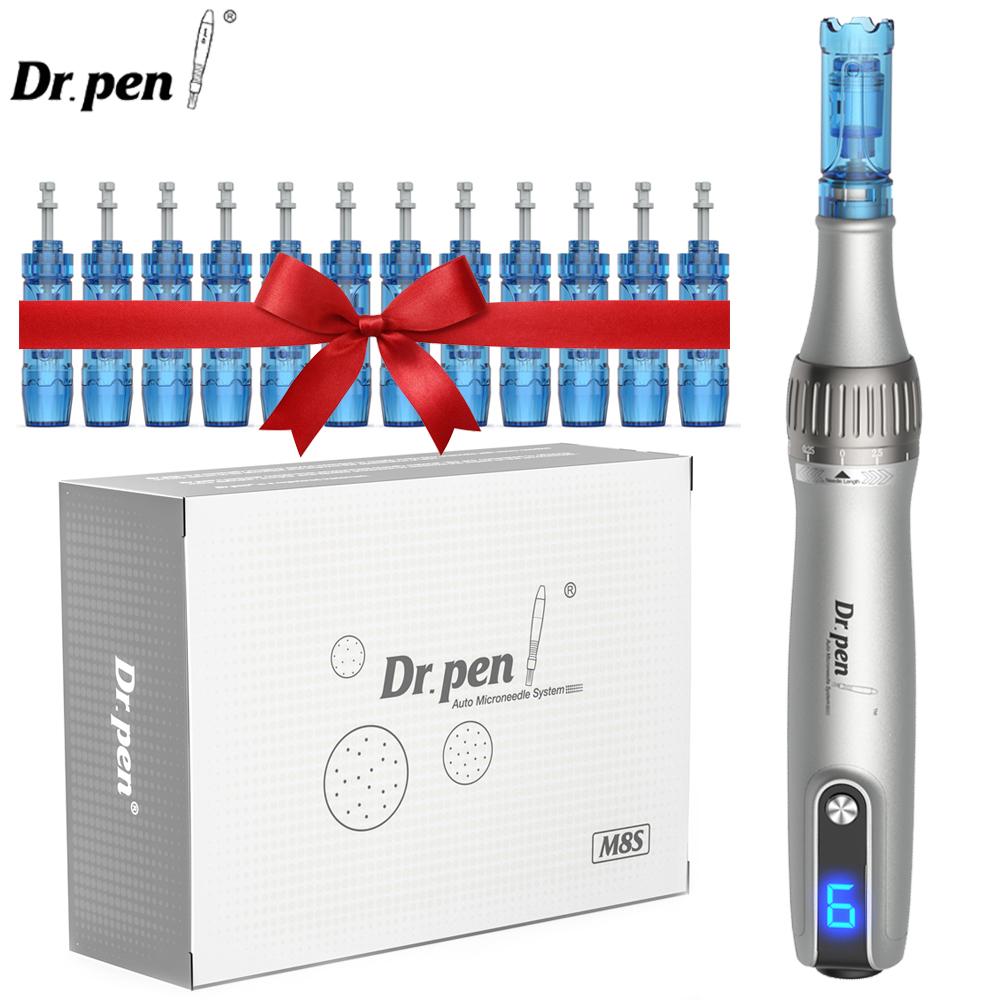 Dr.Pen Ultima M8S Профессиональная микроигла Микроигла для удаления шрамов и прыщей MTS Derma Pen Microneedling с 12 шт. картриджей для ухода за кожей Красота устройства