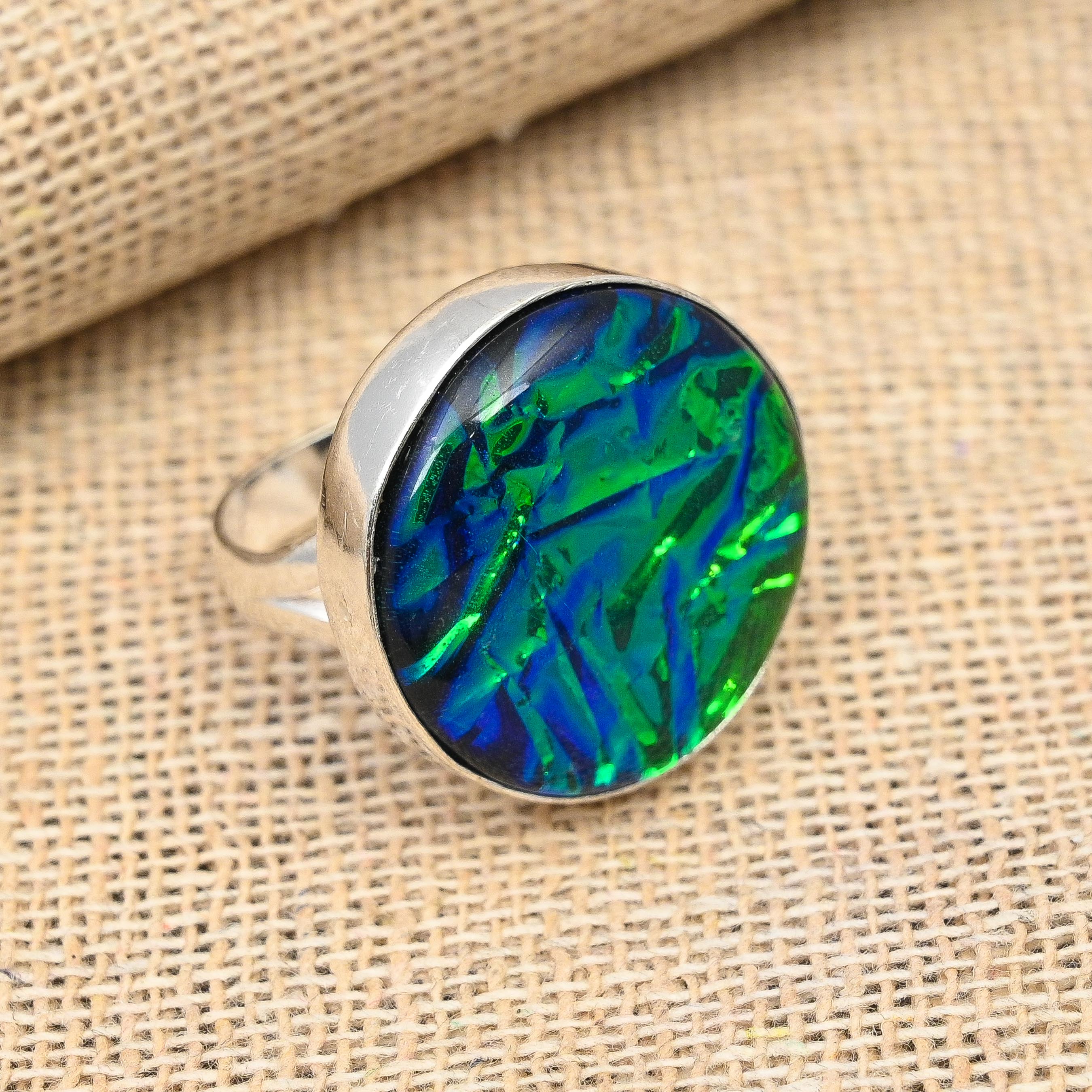 Ювелирные изделия из твердого серебра 925 пробы с синим австралийским тройным опалом и драгоценным камнем ручной работы