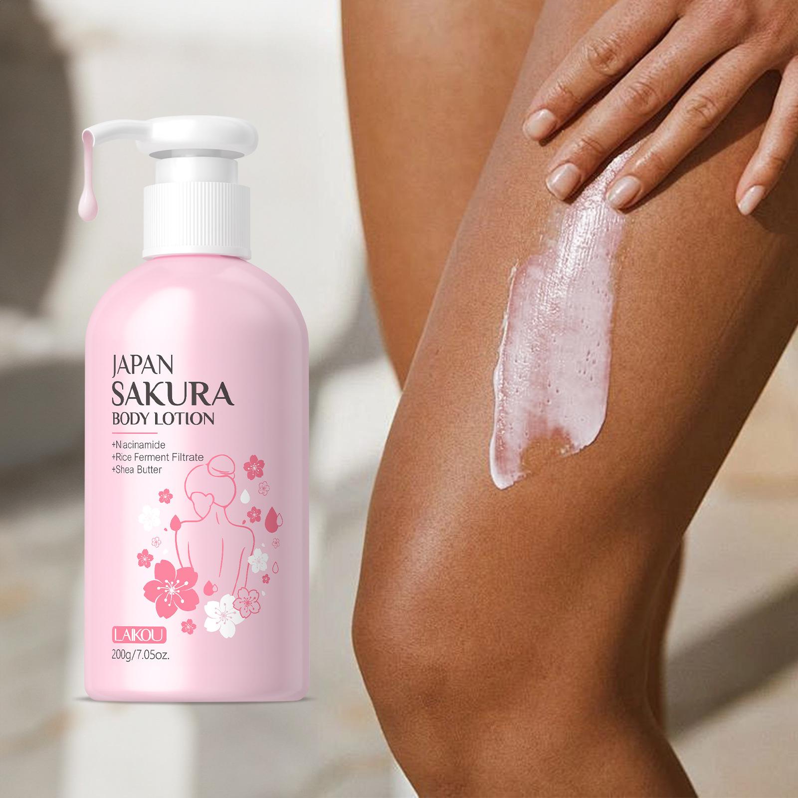 Лосьон для тела Sakura Radiant - Увлажняющий и кремовый с витамином С и маслом ши, Нежирное увлажнение Охлаждающий для сухой, потрескавшейся кожи, Лосьон для ухода за кожей