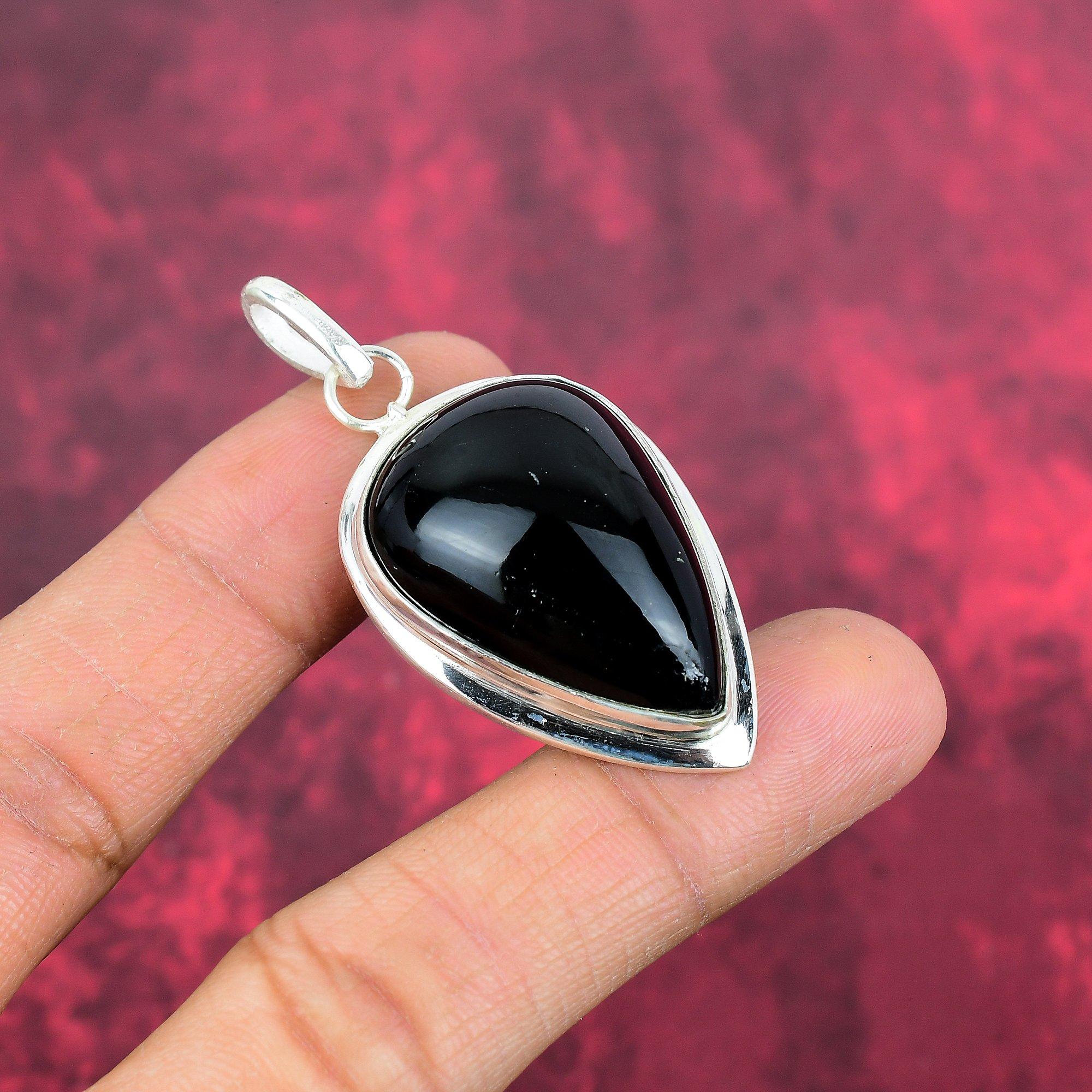 Black Obsidian Eye Pendant Gemstone Handmade Jewelry, 925 Solid Sterling Silver Pendant, Gift For Wife Jewelry