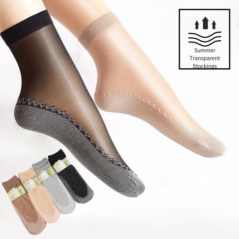 Ультратонкие прозрачные носки для лета, хлопковые шелковые тонкие носки, женские кружевные сетчатые эластичные носки, лоскутные носки с кристаллами, женские короткие носки