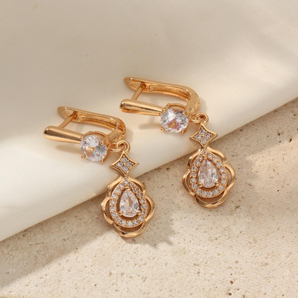 1 пара модных висячих сережек в форме капли для женщин, ювелирные изделия из кубического циркония, аксессуары для свадебной вечеринки