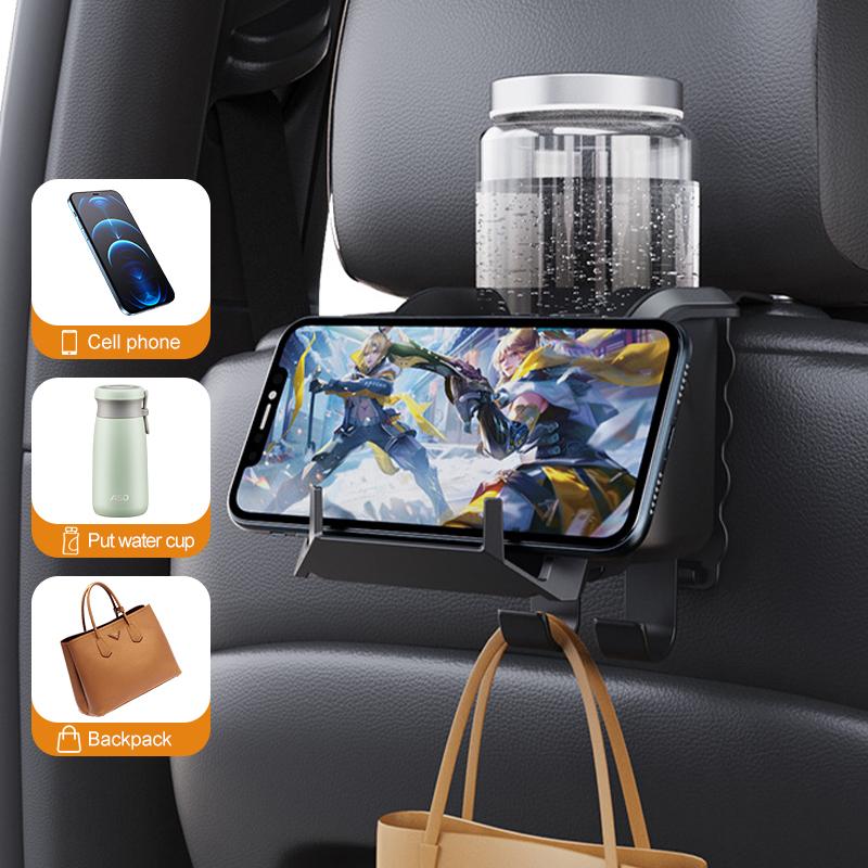SEAMETAL Подголовник автомобильного сиденья, крючок-подстаканник, подвесной крючок на спинку автосиденья, держатель для телефона, многофункциональный держатель для напитков, органайзер