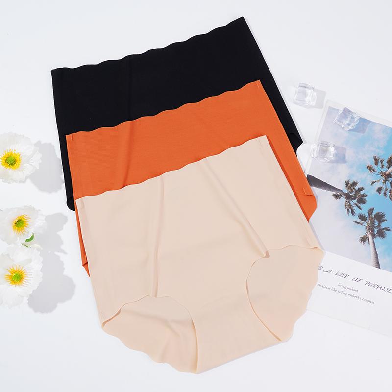 High Waist Panties for Women Plus Size Ice Silk Seamless Briefs Women Soft Underpants