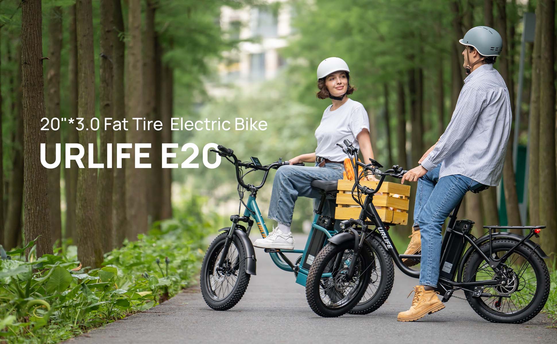 Электровелосипед URLIFE E20 Горный Снежный Электрический Велосипед Аккумулятор 48В13Ач Мотор 500Вт Электрический Велосипед 20 Дюймов Городской Толстые Шины Электровелосипед