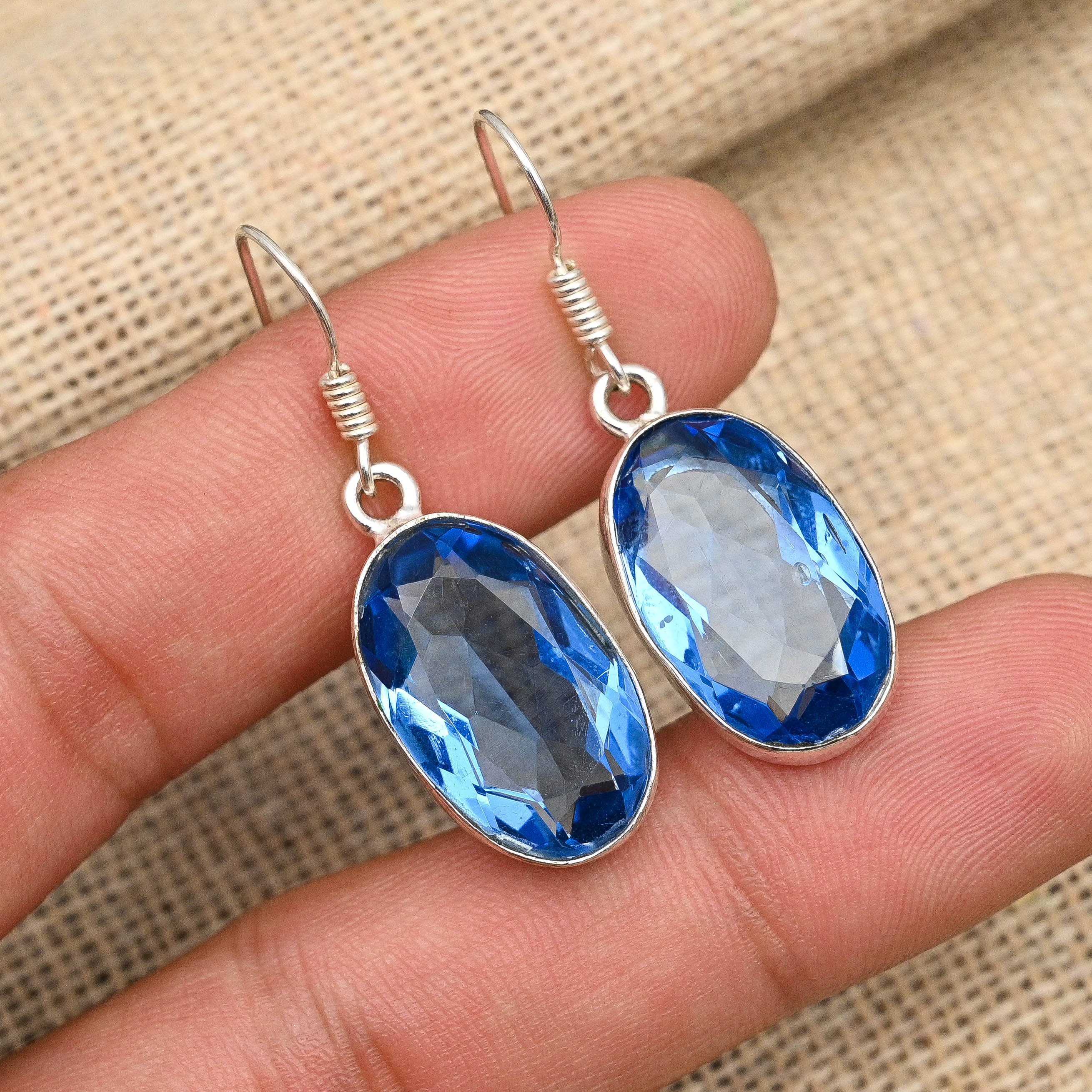 Серьги ручной работы из стерлингового серебра 925 пробы с танзанитом, свадебные украшения