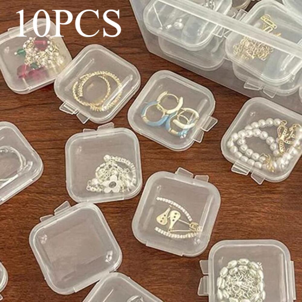 Прозрачная коробка для хранения ювелирных изделий, многофункциональная мини-коробка для хранения берушей, портативная коробка для хранения колец, сережек, ожерелий