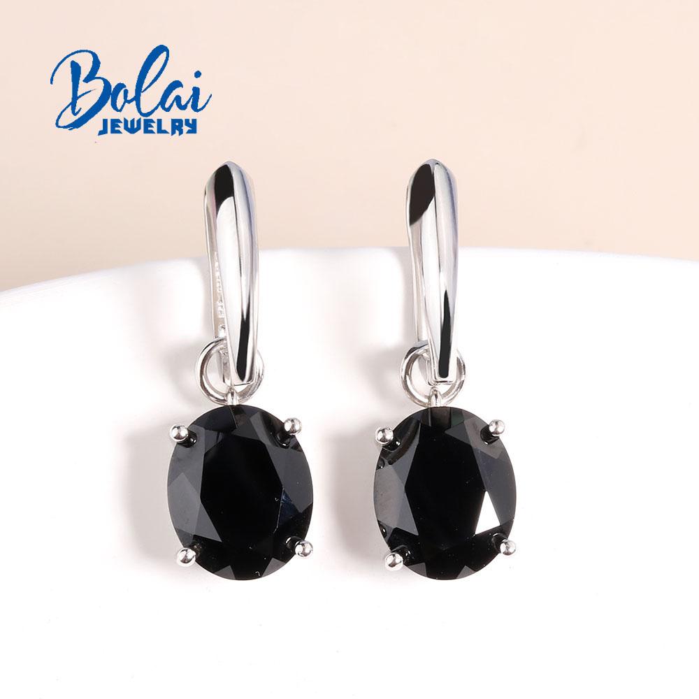 2023 New Black Spinel Earrings Natural Gemstone 925 Sterling Silver Classic Design for Woman Fashion Fine Jewelry