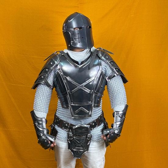 Dwarven Blackened Steel Armor Set Full-Body Knight Cuirass, Pauldrons, Bracers Greaves for LARP, Cosplay Collectors