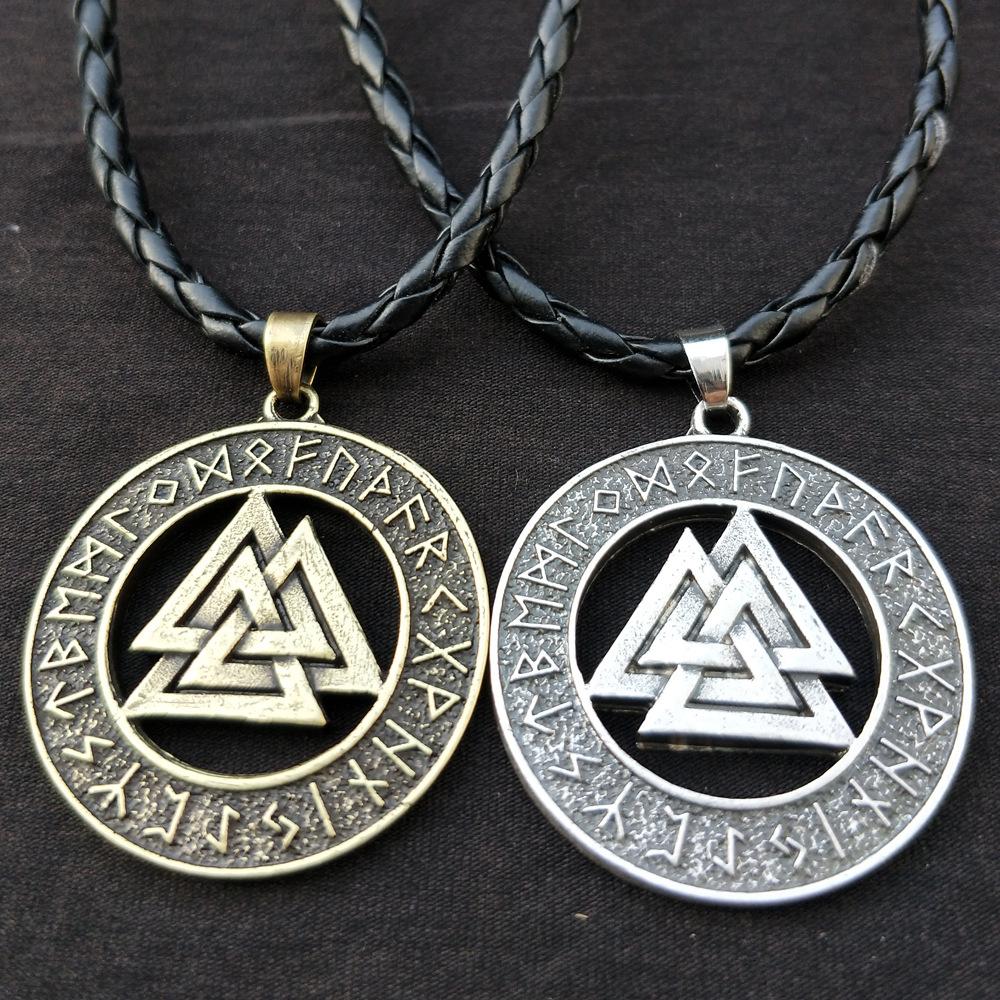 Slavic Norway Valknut Pagan Amulet Pendant Men Necklace Scandinavian Viking Jewelry