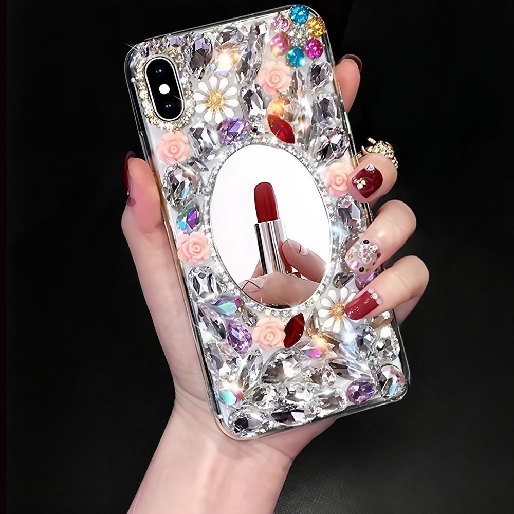 Чехол со стразами и блестками для Realme C75 C75X C73 C71 C61 C55 C51 C53 C35 C31 C30 C33 C25 C21Y C25Y C21 Искрящийся Хрустальный Цветочный Чехол с Украшениями