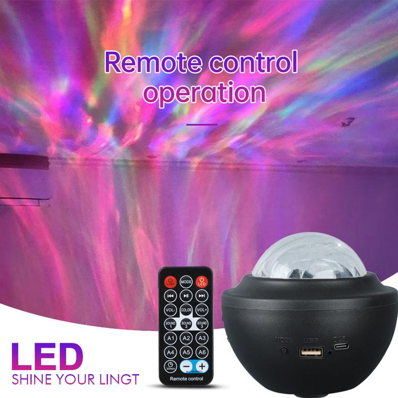 Светодиодный проектор северного сияния USB Aurora Starry Sky Lamp с Bluetooth-динамиком, пультом дистанционного управления и автоматическим вращением для декора спальни