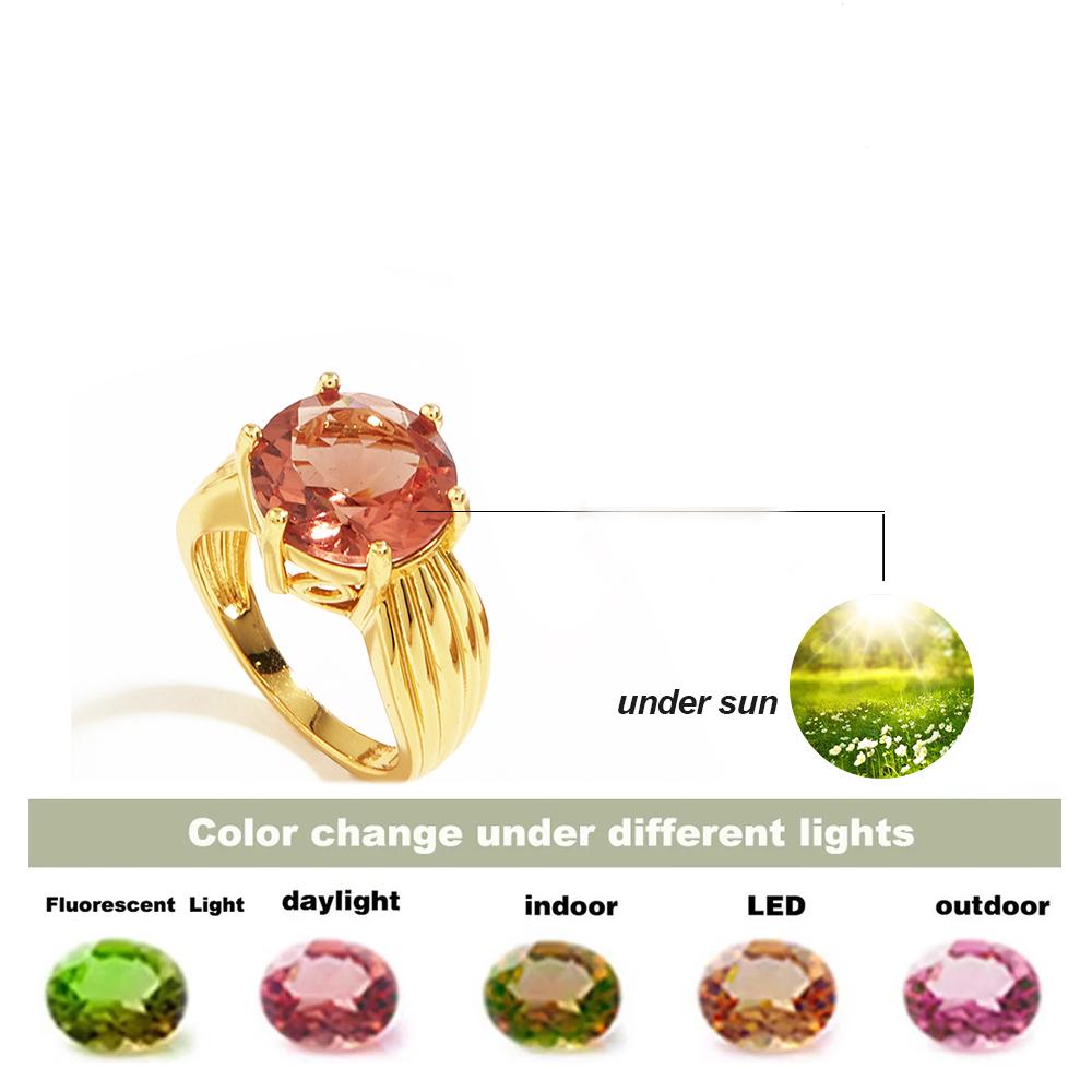 Цельное большое кольцо-пасьянс, синтетический меняющий цвет зултанит, стерлинговое серебро 925 пробы, изысканные украшения для женщин, повседневная одежда