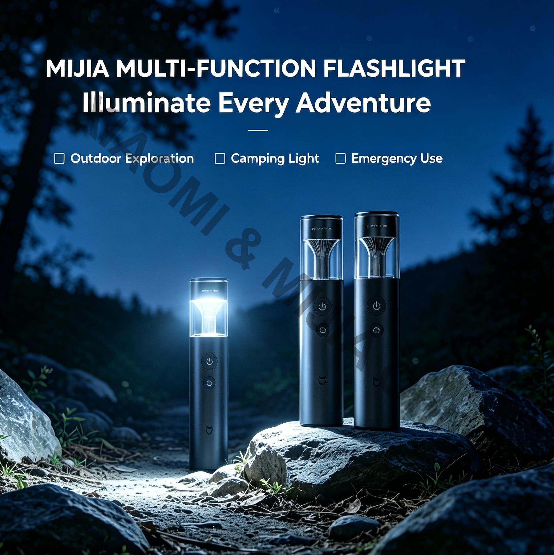 NEW MIJIA Multifunctional LED Flashlight Zoomable Ultra Bright Torch Window Breaker Safety Belt Cutter Car Emergency Light